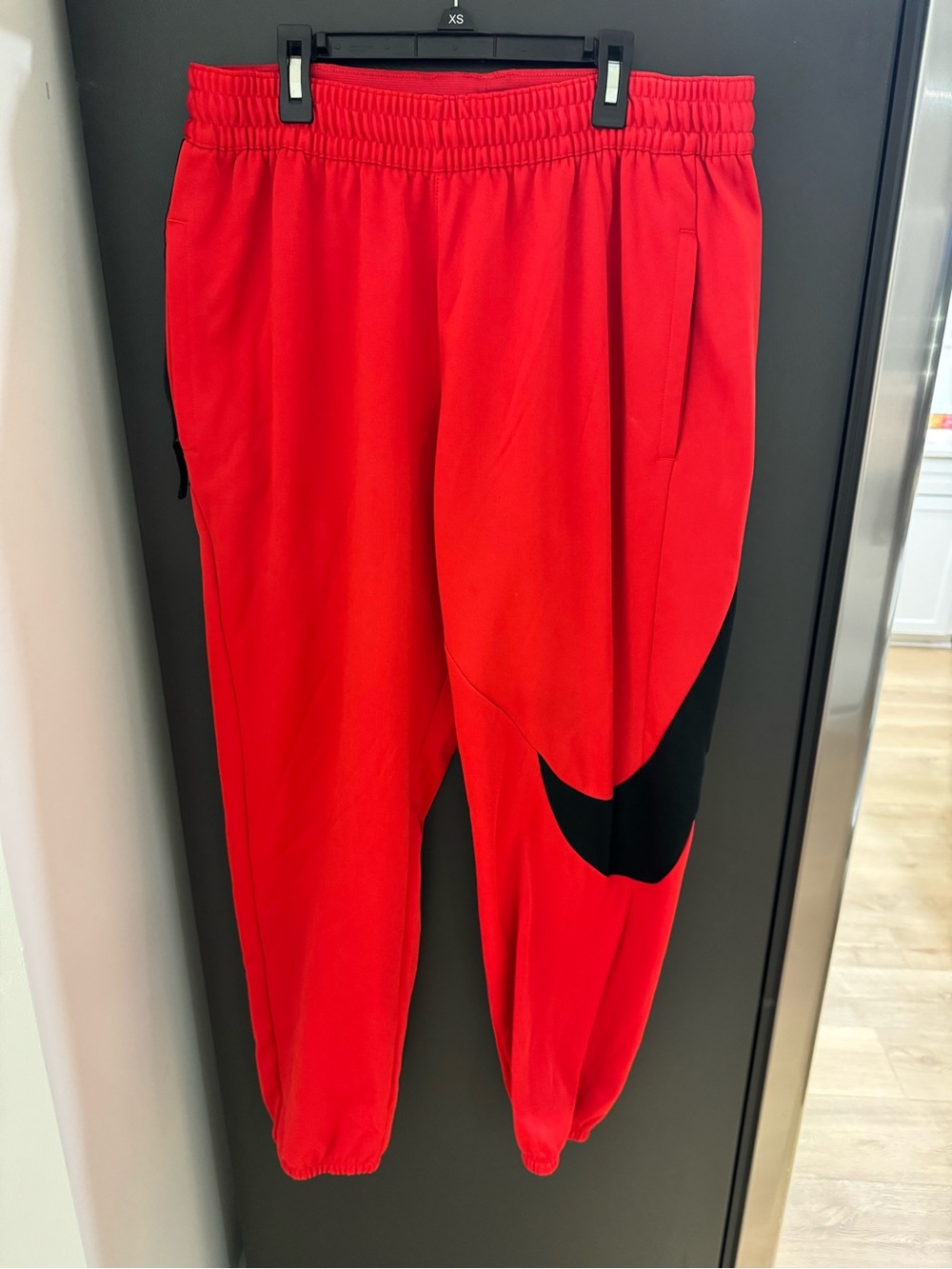 Nike Red Dri-FIT Training Pants with Black Logo Tag